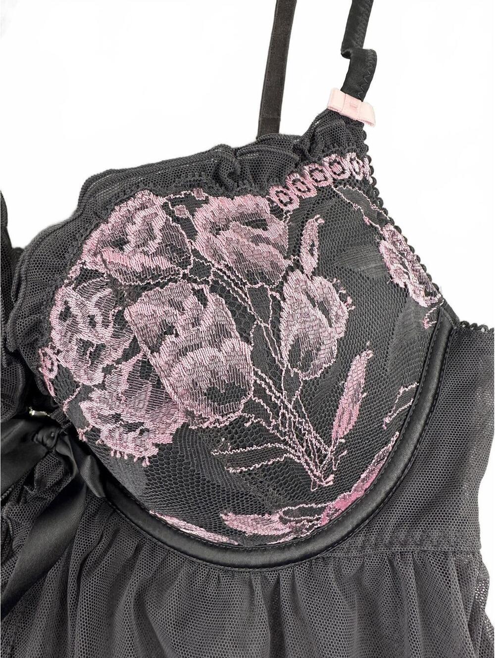 Victoria's Secret Sexy Little Things Floral Push Up Babydoll Lingerie - Picture 4 of 7